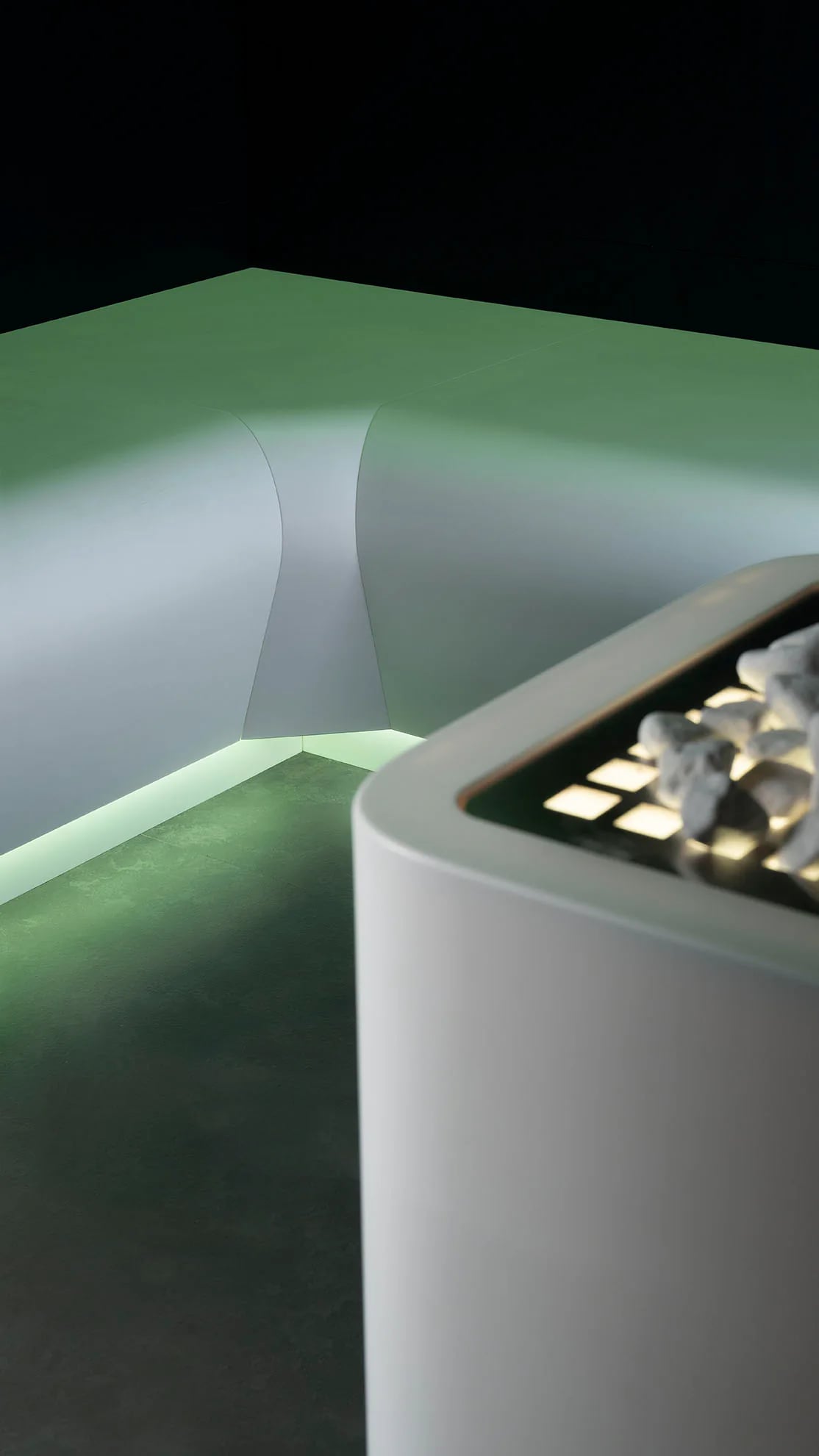 Steam generator and concealed lighting detail