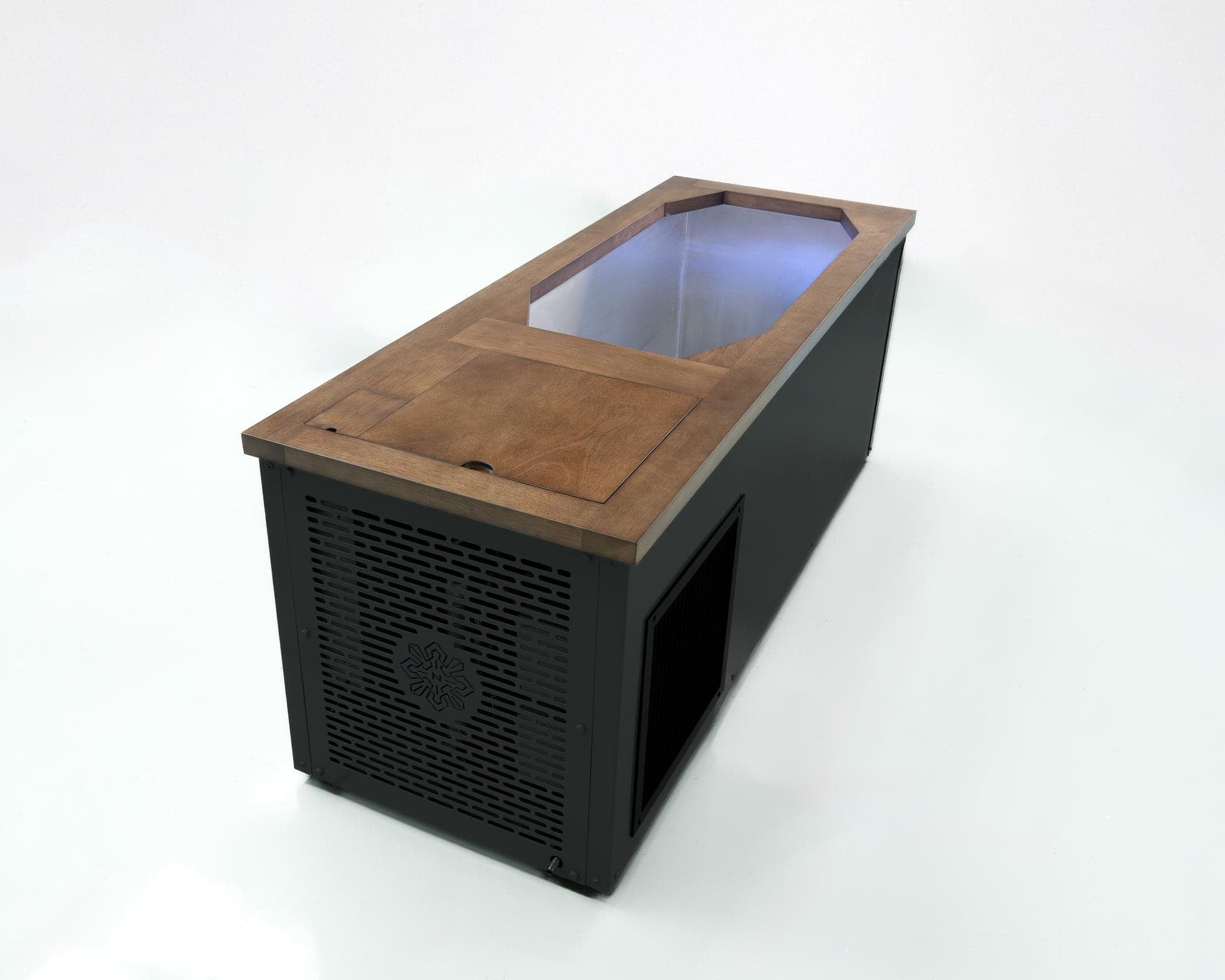 Rear of the Nebula ice bath in black, showing the chiller vent