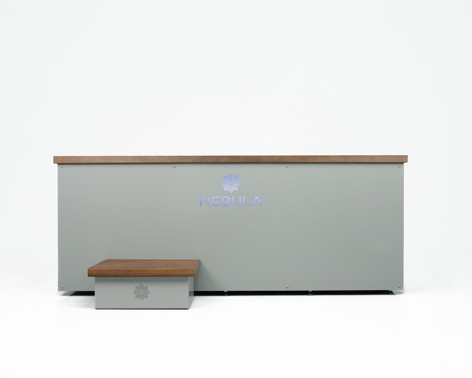 Nebula ice bath in grey, seen square on from the front