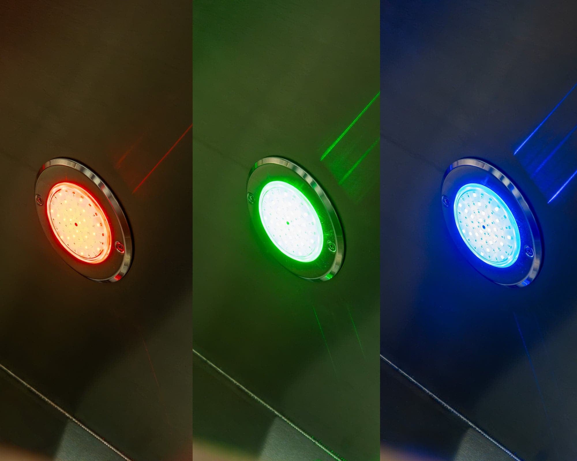 The bath's underwater LED in red, green and blue