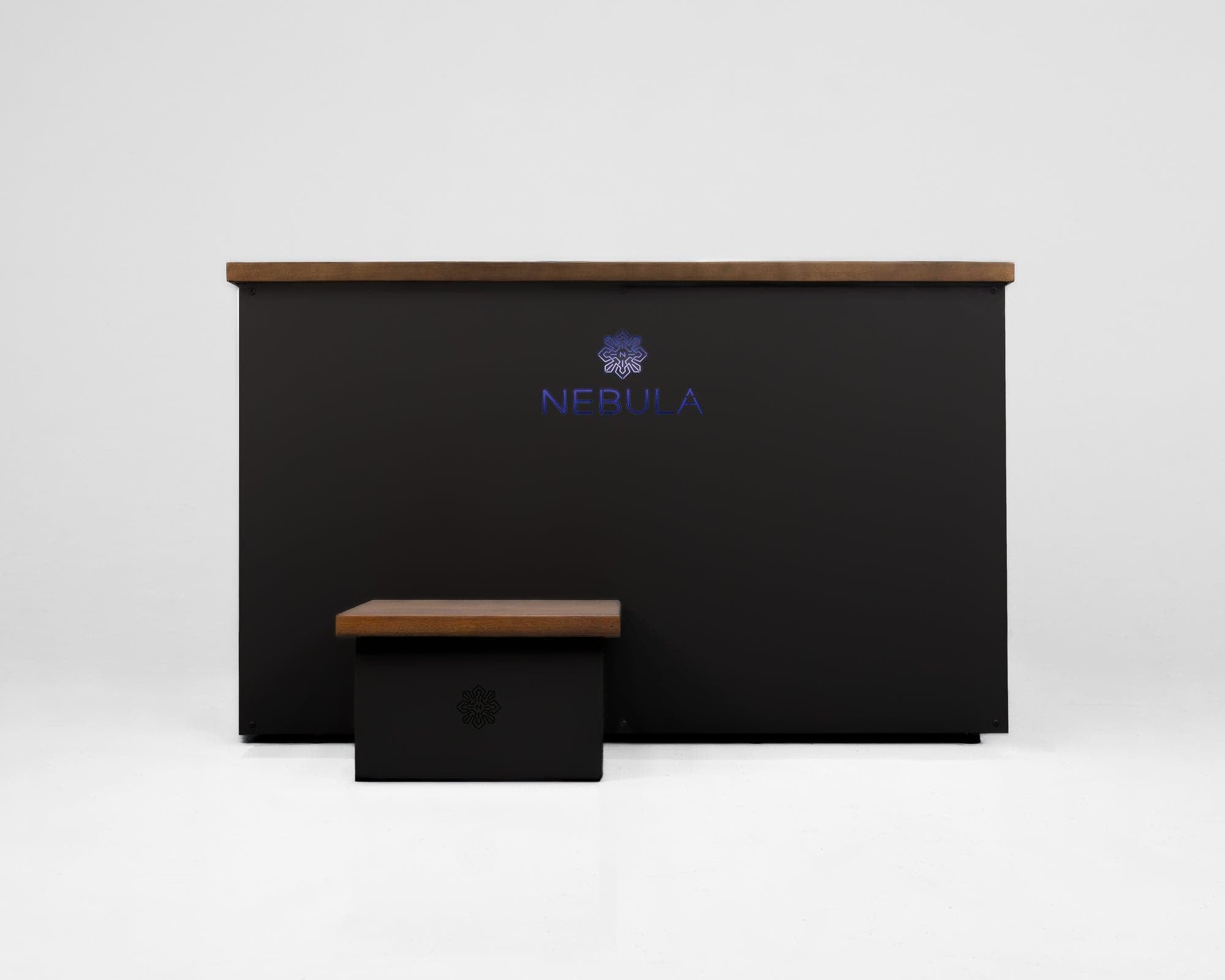 Nebula cold plunge in black, seen square on from the front