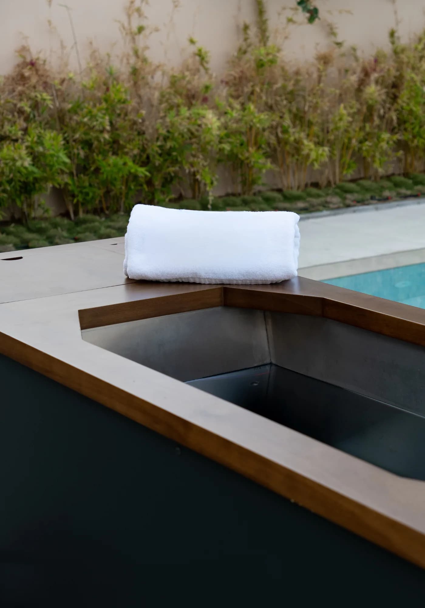 Pure Ice Bath installed beside a swimming pool